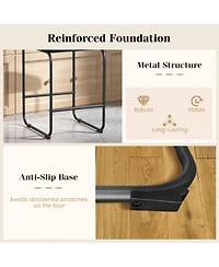 2 Piece 26 Inch Counter Height Bar Stools Metal Frame Footrest