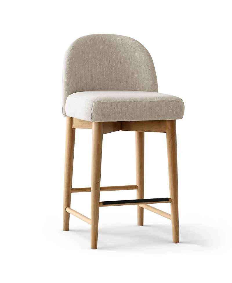 Maison Boucle 25.5" Linen Counter Height Stools Set of 4 for Kitchen Island