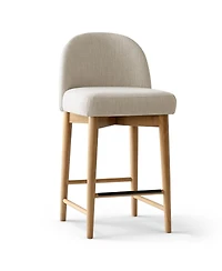 Maison Boucle 25.5" Linen Counter Height Stools Set of 4 for Kitchen Island