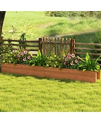 Gouun Pine Wood Raised Planter Box with Built-In Drainage