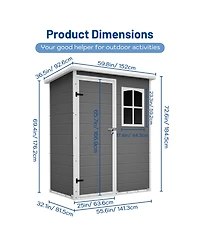 sumyeg Heavy-Duty Outdoor Storage Shed with Double-Layer Resin and Complete Assembly Kit