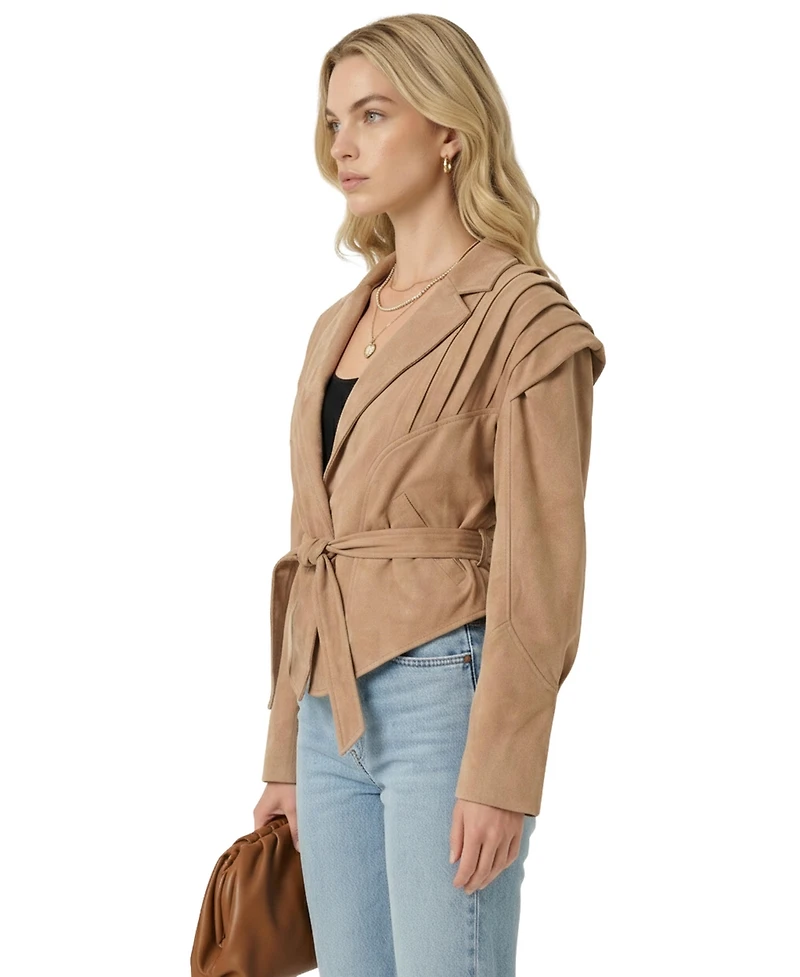 Modenaire Women's Structured Belted Jacket