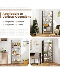 Sugift 5-Tier Bookshelf with Open Shelves and Heavy Duty Metal Frame