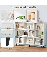 Sugift 10 Cube 55 Bookcase with 5 Tapered Metal Legs