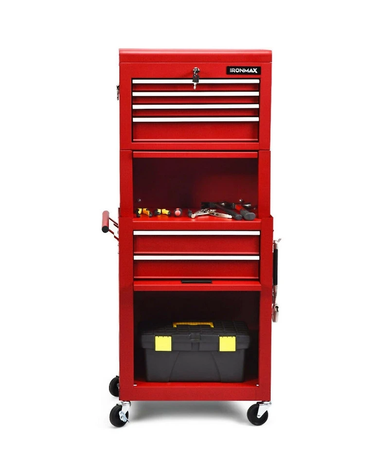 Gouun 6-Drawer Rolling Steel Tool Chest with Detachable Top Box