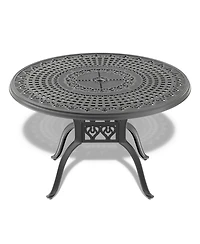 Clihome -inch Cast Aluminum Patio Dining Table With Frame and Umbrella Hole