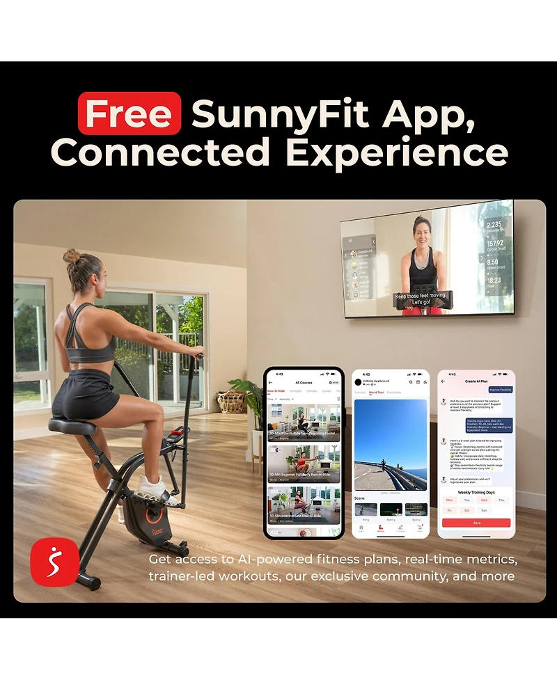 Sunny Health & Fitness Smart Total Body X-Bike