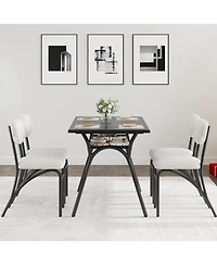 gaomon 4-Person Modern Dining Set with Storage and Boucle Chairs for Small Spaces