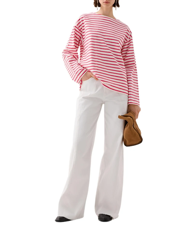 Scalpers Women's Stripes Label Ls Tee