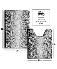 Hearth and Harbor Chenille Bath Rug 2-Piece Set - Small and Medium, Quick-Dry, Machine-Washable