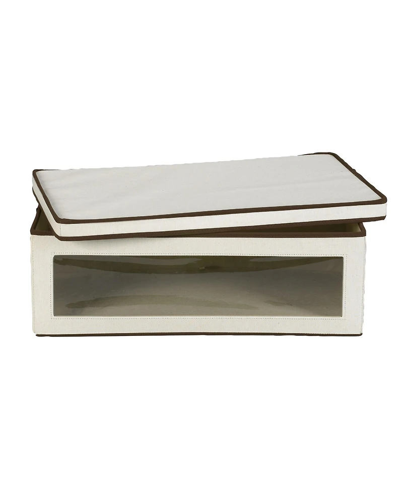 Household Essentials Large Canvas Storage Box, Trim