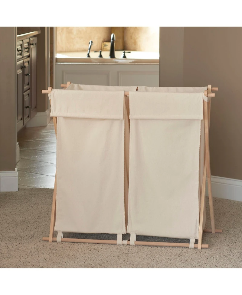 Household Essentials X-Frame Wood Laundry Sorter