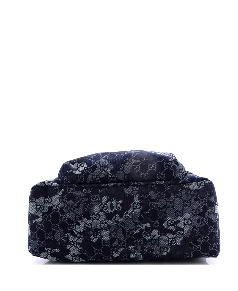 Pre-Owned Gucci Zip Front Pocket Backpack Camouflage Gg Denim