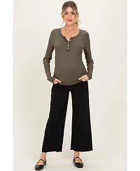 Pinkblush Maternity Raw Hem Crop Wide Leg Jeans