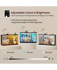 Vlsrka Glass Display Cabinet with Lock and Led Light