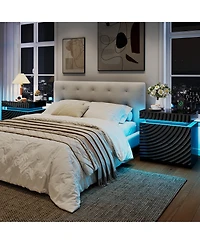 Vlrska 23.6-Inch Wide 2-Drawer Nightstand with Hidden Storage and Human Sensor Light