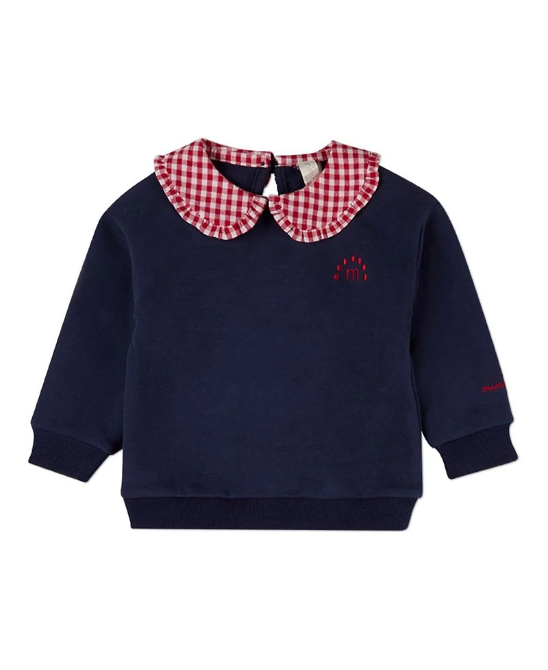 MeMoi Big Boys Gingham Ruffled Collar Sweatshirt