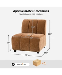 Hulala Home Shalon 28 inches Modern 1-Piece Chenille Channel Tufted Sofa