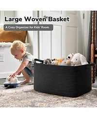 Gnuadz Woven Rope Storage Basket Rectangle