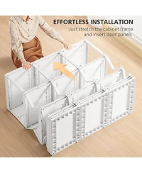 Homcom Portable Wardrobe Folding Closet with Cube Storage,