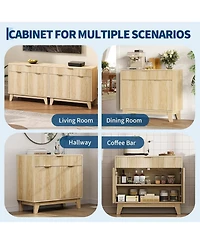 gaomon Fluted Buffet Cabinet with Storage, Sideboard Cabinet with Adjustable Shelf and Drawer