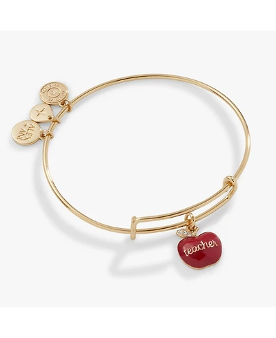 Alex and Ani Teacher 'Grow, Inspire, Love' Apple Charm Bangle