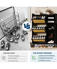 gaomon Freestanding Shoe Cabinet with 3 Flip Drawers and 5 Tier Shelves