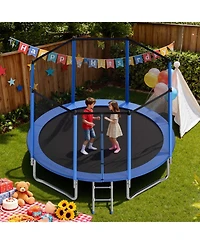 Mecale 12 Ft Outdoor Trampoline with Enclosure Net 400 lbs Capacity