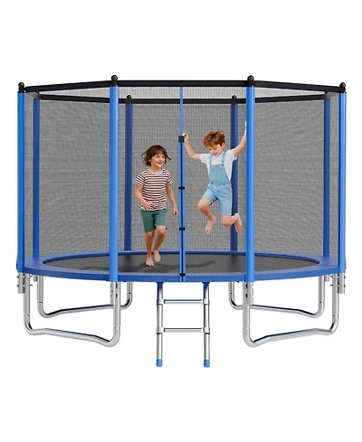 Mecale 12 Ft Outdoor Trampoline with Enclosure Net 400 lbs Capacity