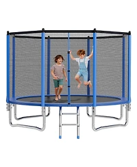 Mecale 12 Ft Outdoor Trampoline with Enclosure Net 400 lbs Capacity