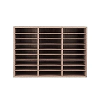 Sugift 27-Compartment Wood Literature Organizer, Office Mail Sorter with Removable Shelves, File Sorter for Home Classroom