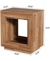 Tribesigns End Table, 24" Side Table with Storage Shelf, Farmhouse Style