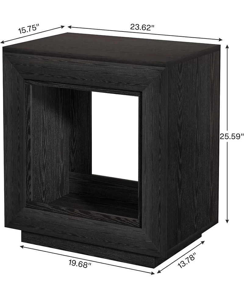 Tribesigns End Table, 24" Side Table with Storage Shelf, Farmhouse Style