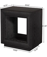 Tribesigns End Table, 24" Side Table with Storage Shelf, Farmhouse Style