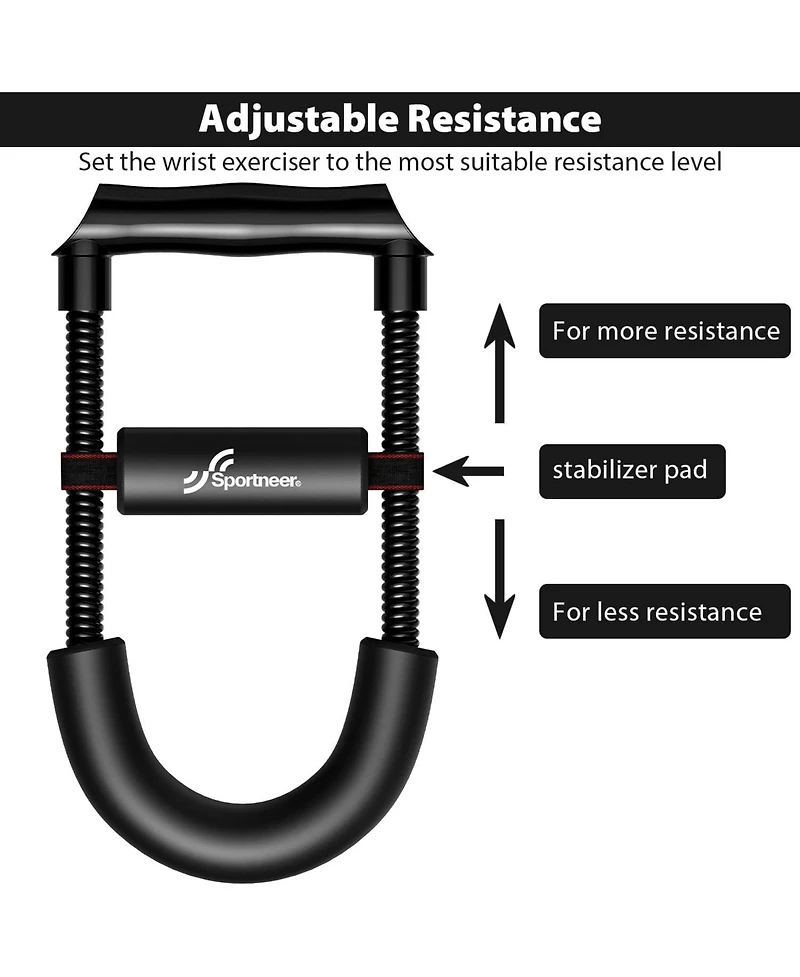 Sportneer Forearm Strengthener with Adjustable Tension Hand Developer Arm Grip Workout Strength Trainer for Home Gym Beginner