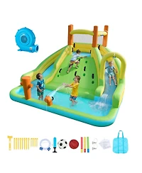 Mecale Bounce House Water Slide 13.3 x 11.4 Ft with Climbing Wall, Ages 3