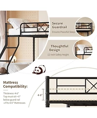 gaomon Bunk Bed Heavy Duty Metal with Ladder and Safety Rails, No Box Spring Required