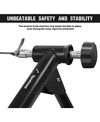 Sportneer Fluid Bike Trainer Stand with Auto Resistance and Noise Reduction, Wheels for Road Bikes