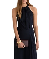 Reiss Women's Drape-Detail Sleeveless Midi Dress