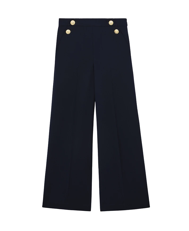 Reiss Women's Carley Wide-Leg Button-Detail Pants