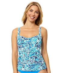 Island Escape Women's Belize Scoop Neck Underwire Tankini Top, Macy's Exclusive