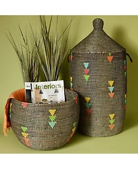 African Modern, Prism Triangles Slender Laurel Hamper Basket