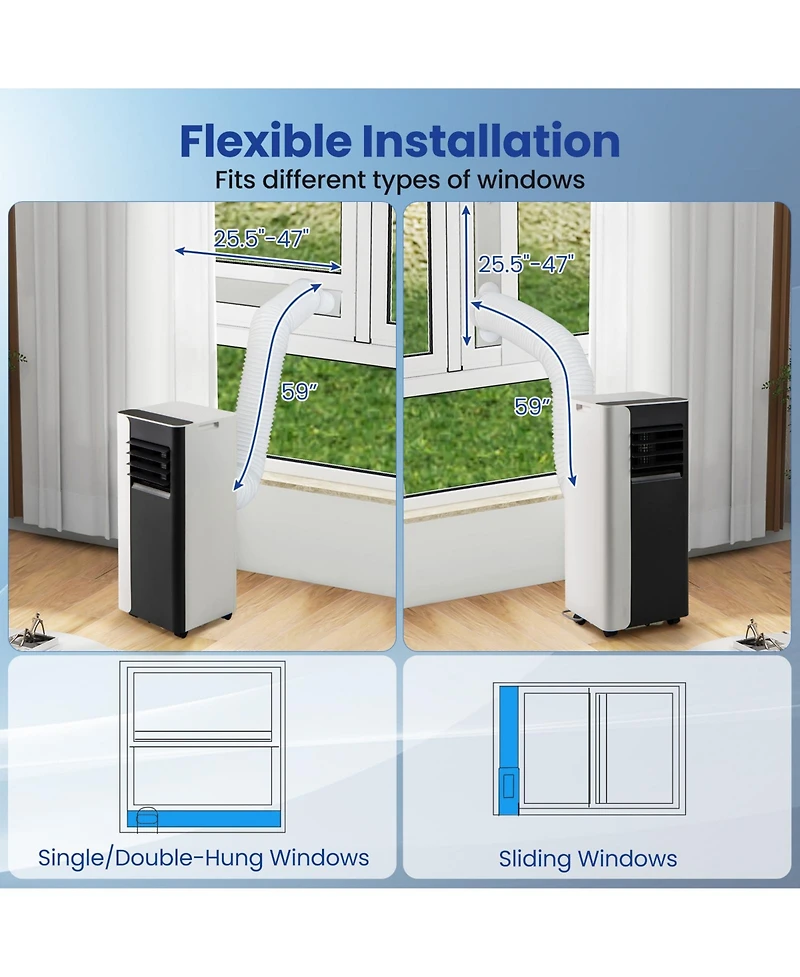 Mecale 10000 Btu Portable Air Conditioner 3-in-1 with 24H Timer