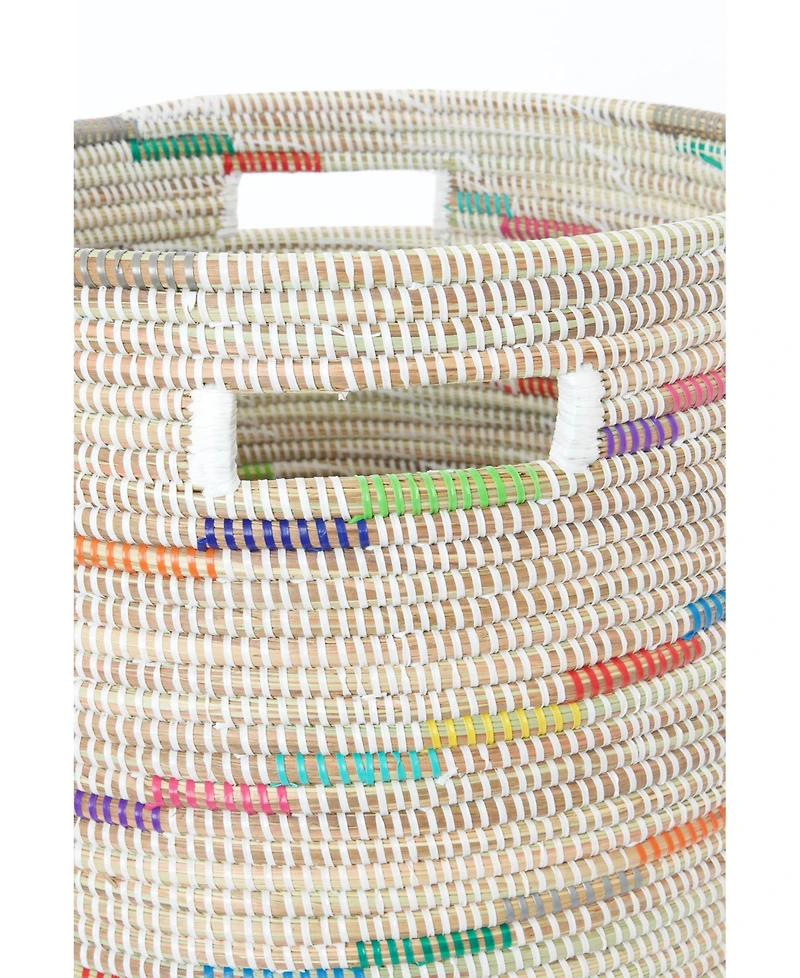 African Modern, Vanilla Sugar Swirl Flat Lid Storage Basket