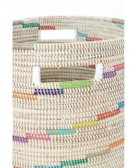 African Modern, Vanilla Sugar Swirl Flat Lid Storage Basket