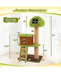 Cozito Cat Tree with Mushroom Nest Condo and Climbing Ladder