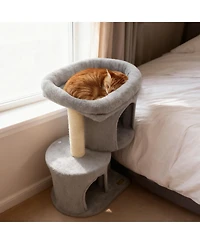 Cozito Cat Tower 26 inch with Padded Plush Perch and Dual Condos