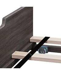 Max & Lily Bed Frame with Trundle, Classic Solid Wood Platform Storage