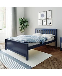 Max & Lily Bed Frame with Headboard, Solid Wood Platform for Kids