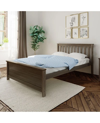 Max & Lily Bed Frame with Headboard, Solid Wood Platform for Kids